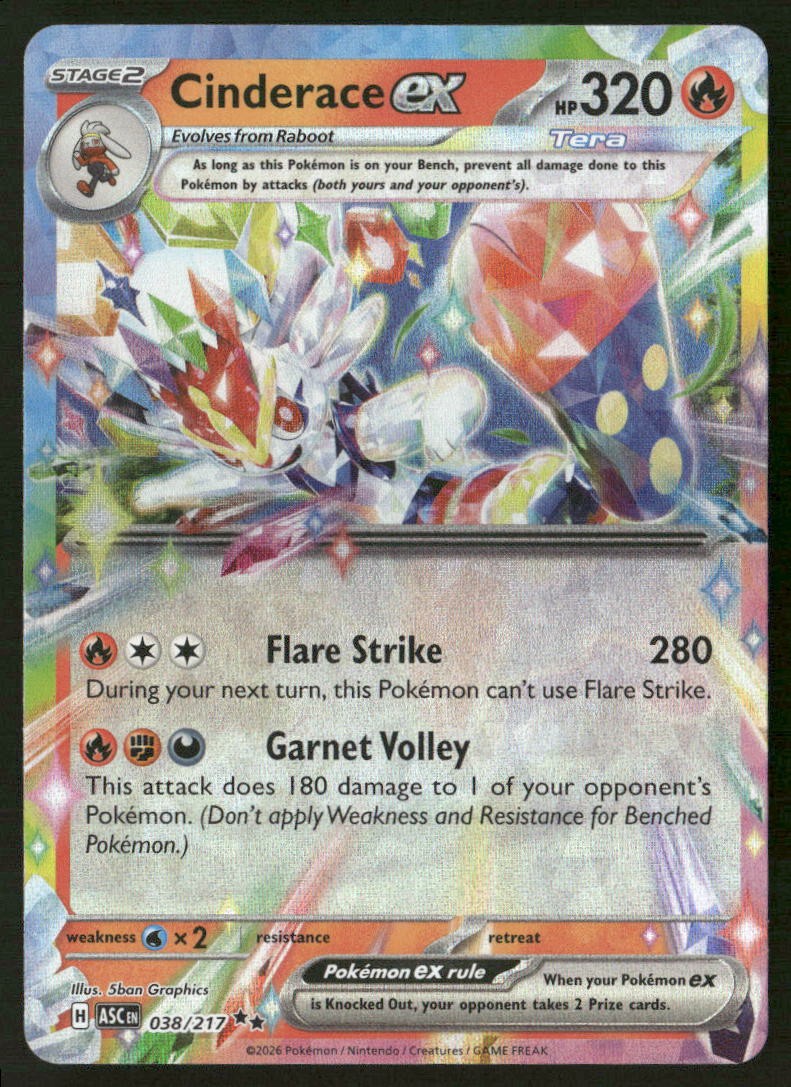 Cinderace ex 038/217 Doppio Raro Eroi Ascesi Pokemon Holo Near Mint