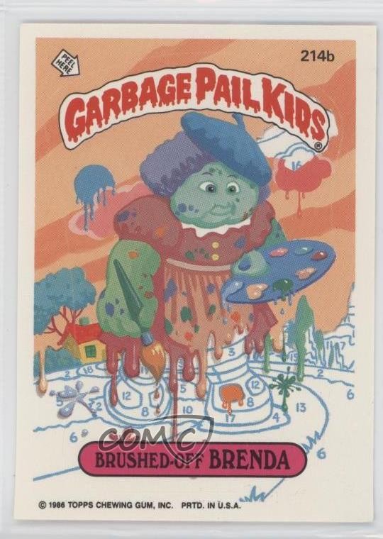 1986 Topps Garbage Pail Kids Series 6 Brushed Off Brenda #214b 0e3