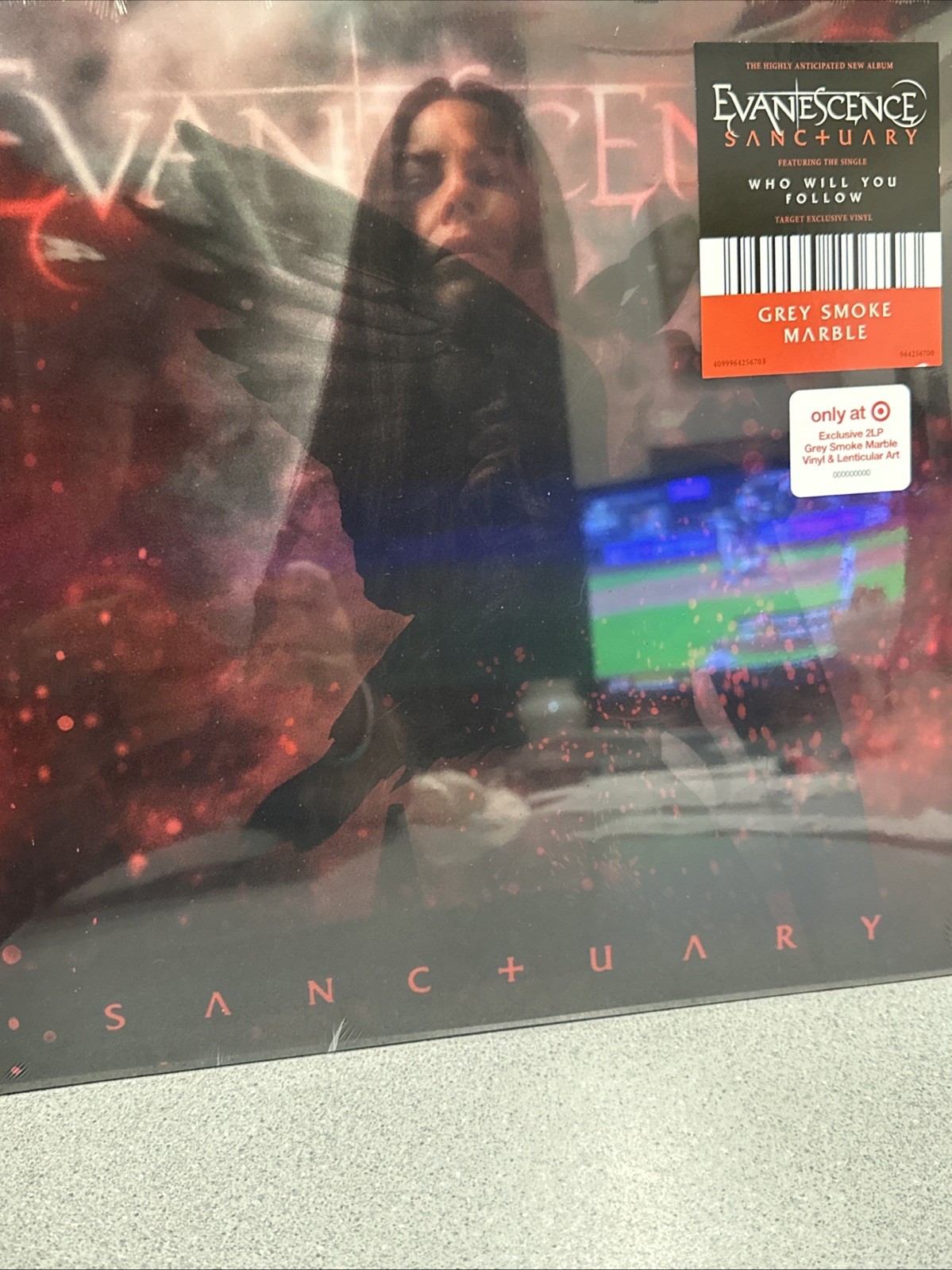 Evanescence Sanctuary 2LP Grey Smoke Marble Vinyl Record LIMITED + Lenticular