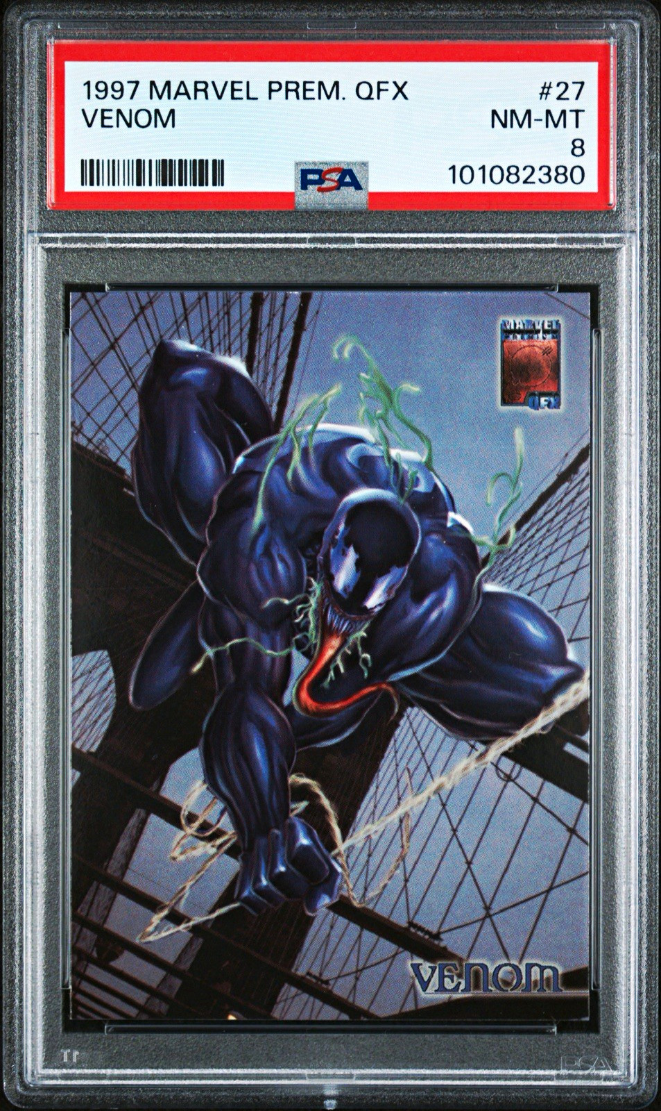 Fleer/SkyBox 1997 Marvel Premium QFX Venom #27 PSA 8 Cert 101082380