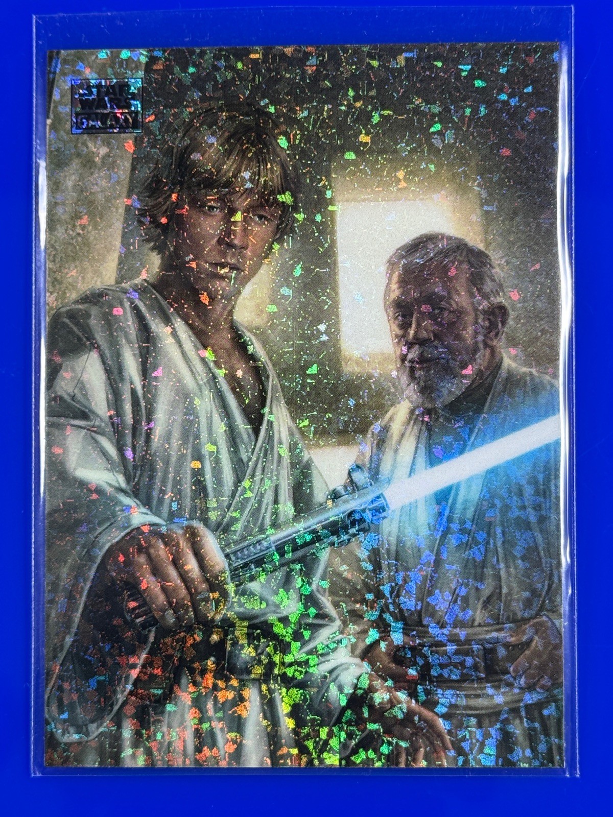 2024 Topps Star Wars Chrome Galaxy Luke Wields the Lightsaber Refractor #5