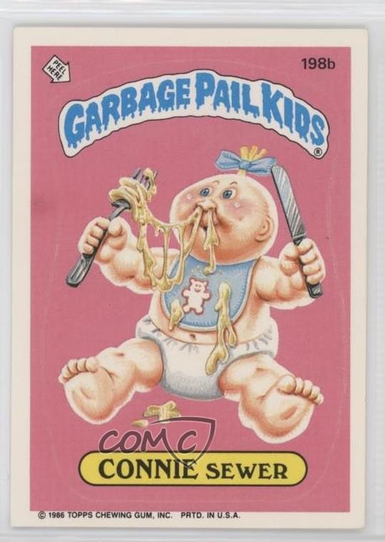 Topps Garbage Pail Kids 1986 serie 5 CONNIE Sewer #198b 0bn8