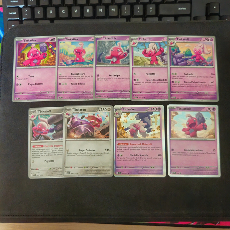 Lotto 9 Carte Pokemon Tinkatink Tinkatuff Tinkaton + Promo