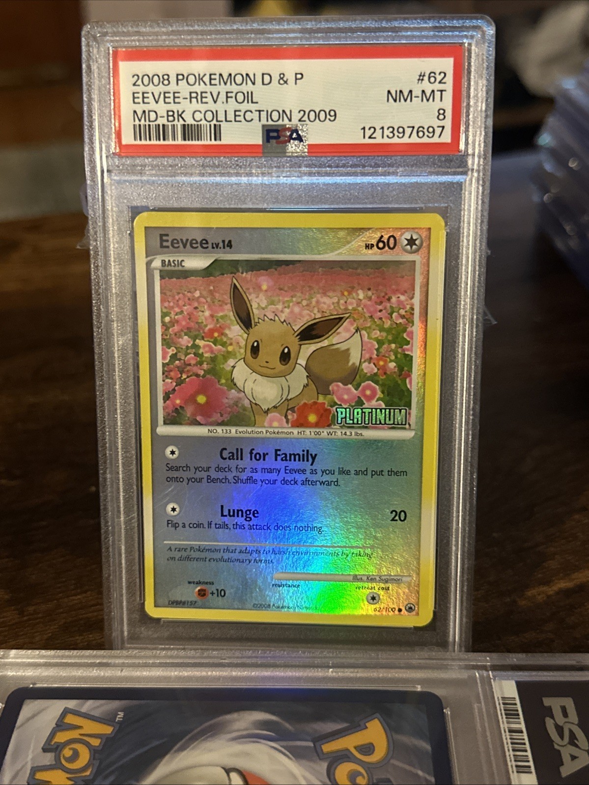 Pokemon Burger King Platinum Promo Reverse Holo Foil Eevee 62/100 PSA 8