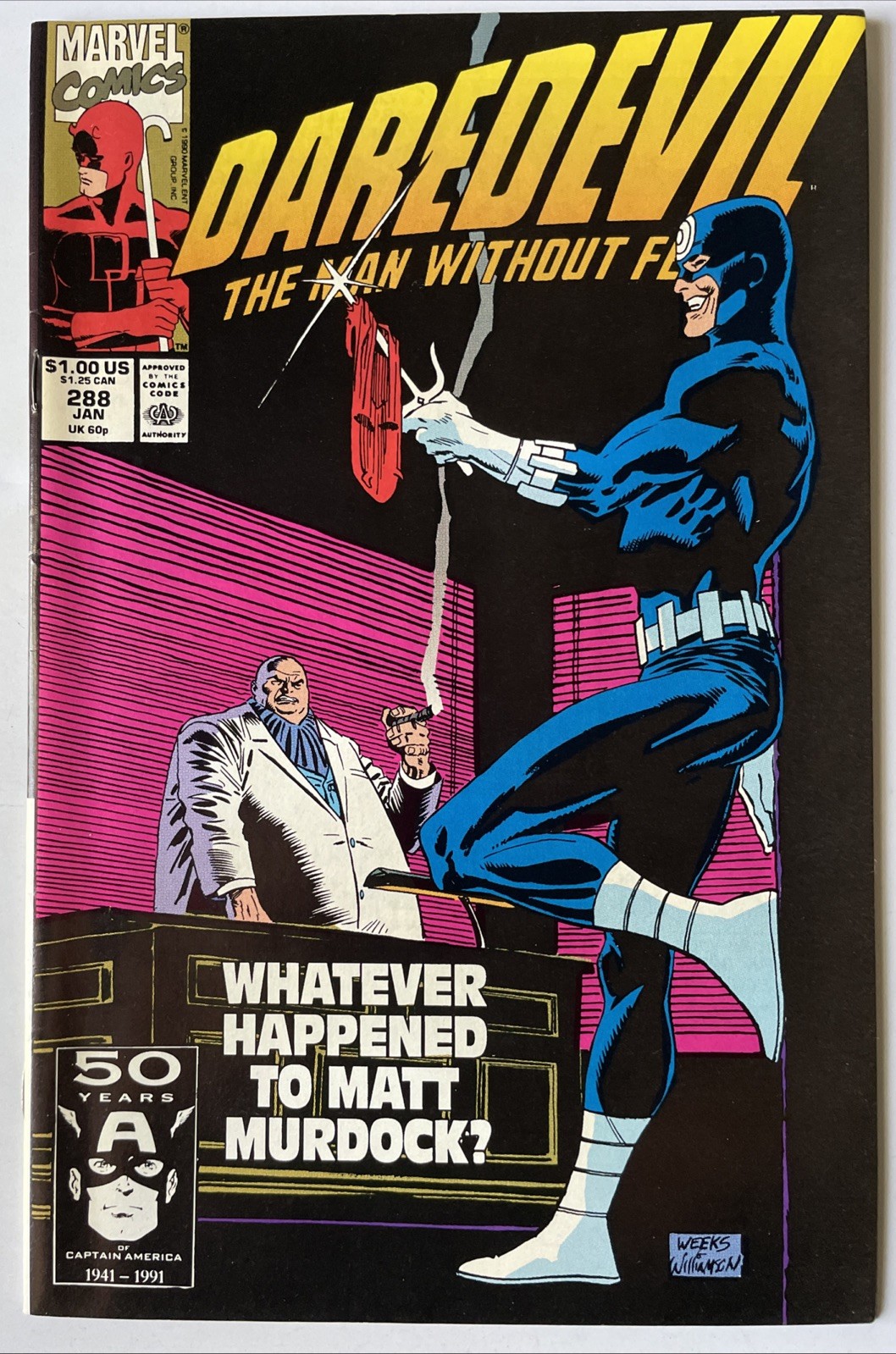 Daredevil #288 • Whatever Happened To Matt Murdock! Classic Bullseye! Kingpin!
