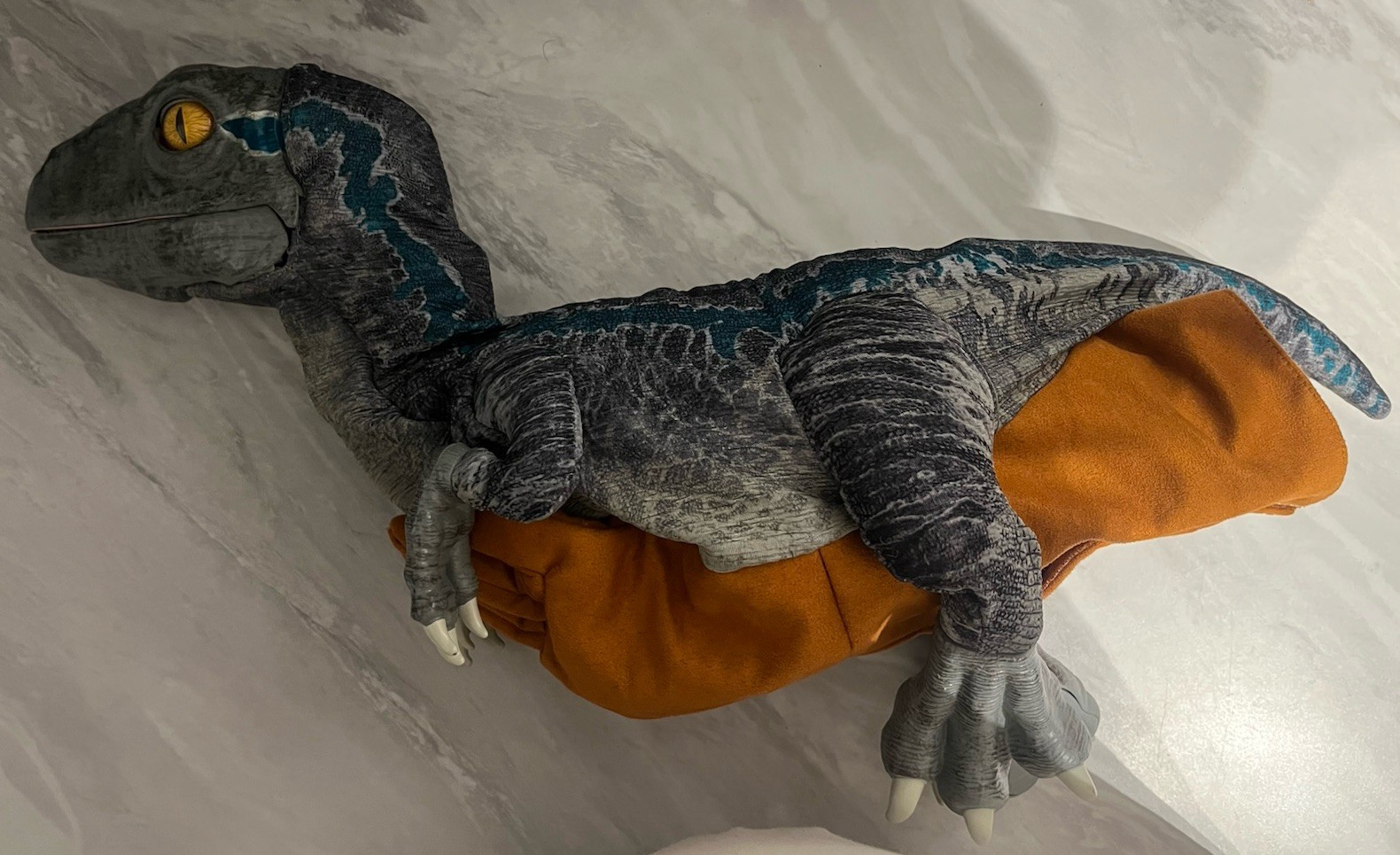 Jurassic World Dominion Real FX bambino dinosauro blu WOW STUFF pupazzo Velociraptor