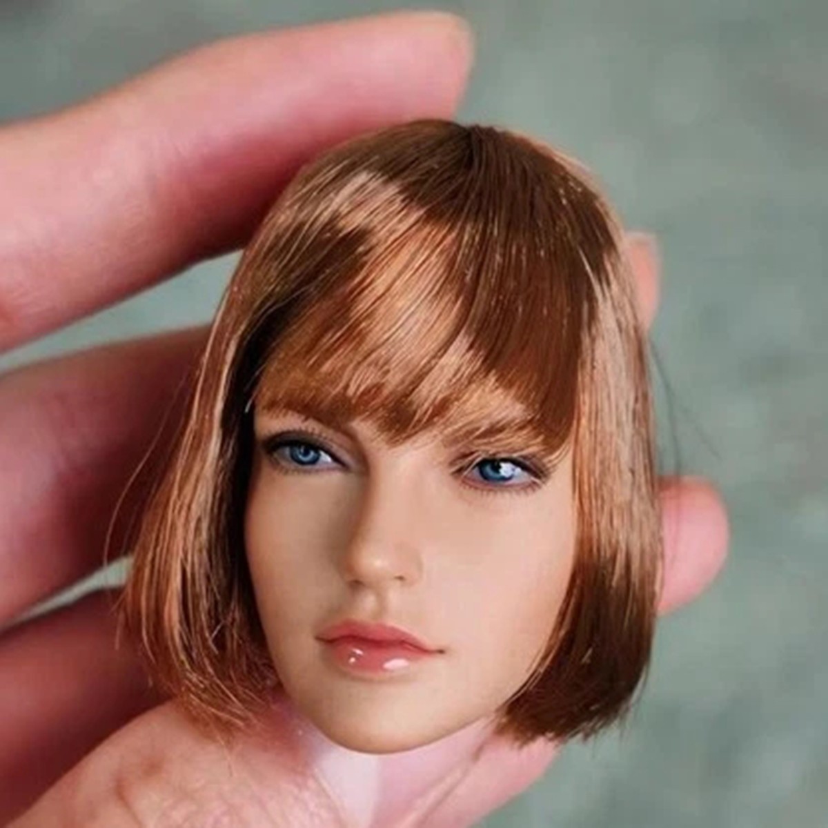Super Duck 1/6 Head Sculpt Brown Hair Asian Girl For 12inch PH TBL Action Figure