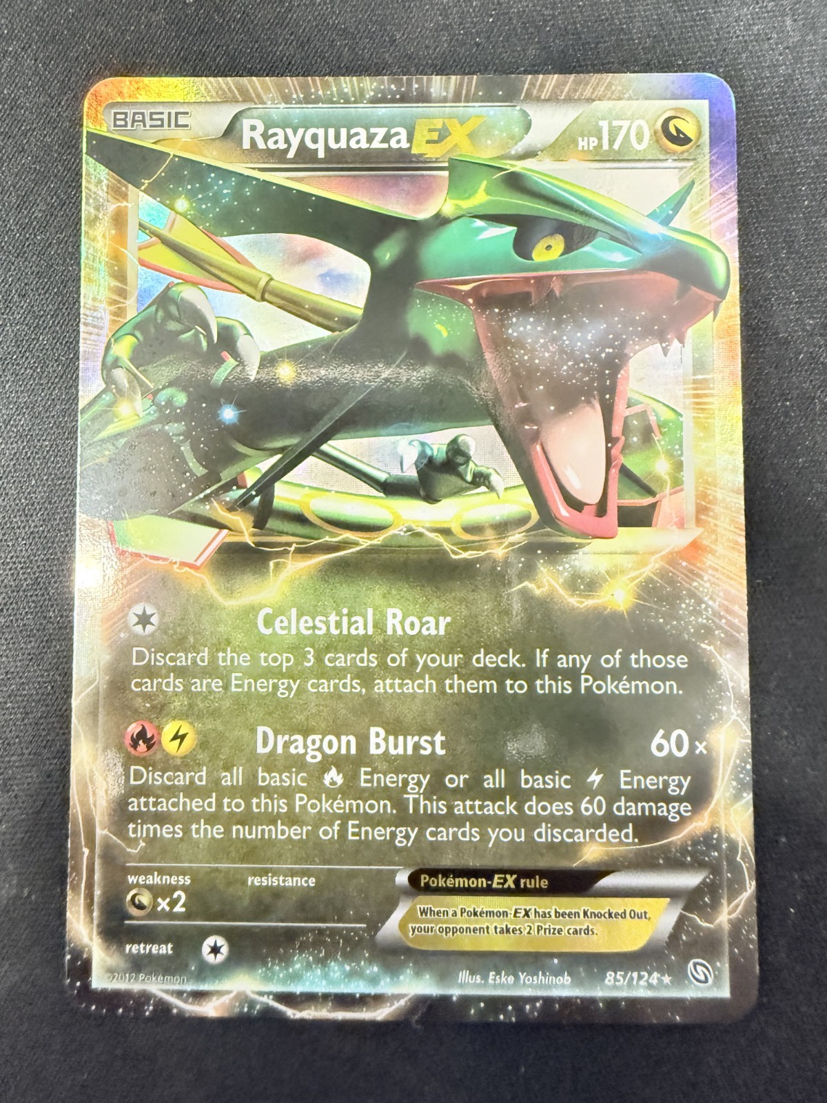 POKEMON RAYQUAZA EX DRAGON EXALTED HOLO CARD