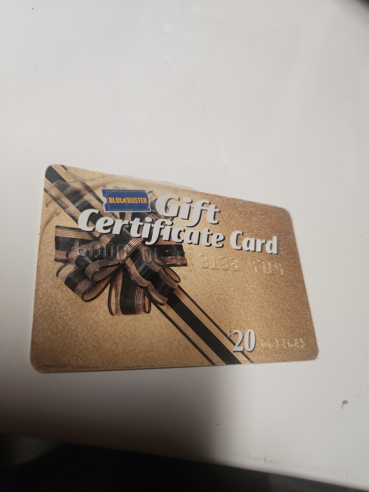 Vintage 90s Blockbuster Video Gold Gift Certificate Card $20 Collectible 