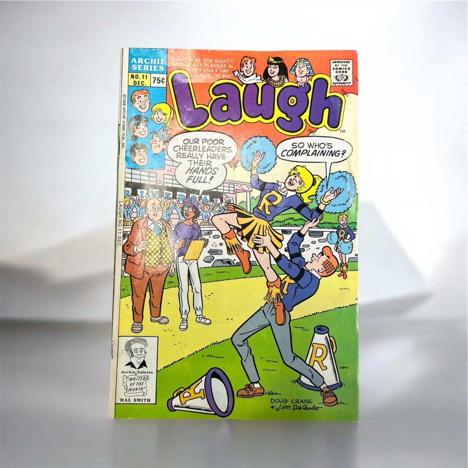 1988 LAUGH NO.11 ARCHIE BETTY & VERONICA CHEERLEADER SKIRT CRANE DECARLO COVER