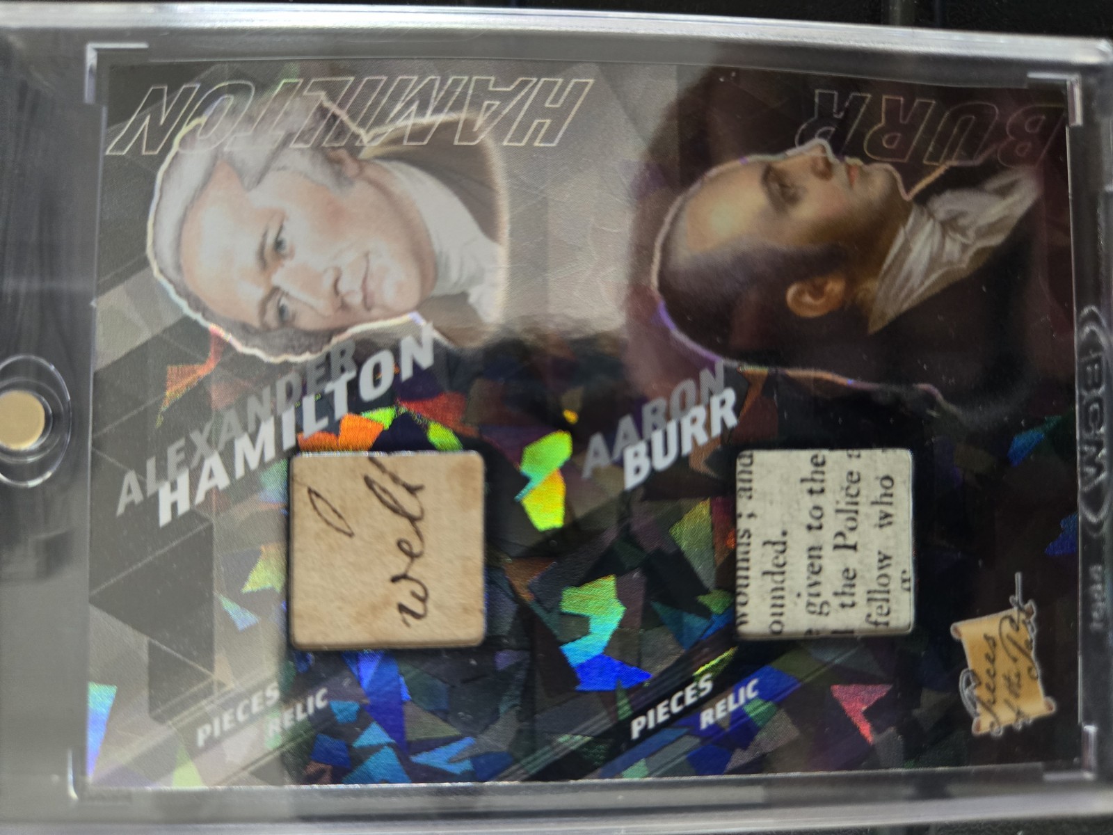  2025 Pezzi del Passato Alexander Hamilton Aaron Burr Doppia Reliquia 1/1 Storica