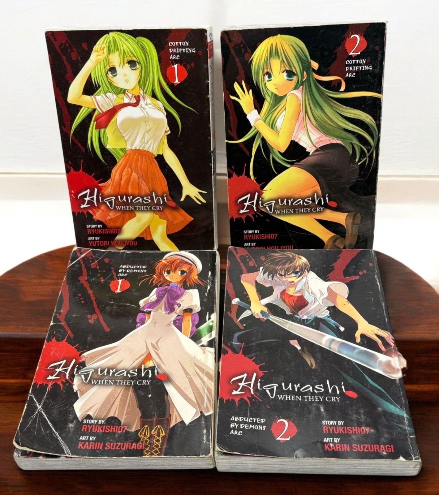 Higurashi Quando Piangono Lotto 4 Manga Cotone Drifting Rapiti dai Demoni