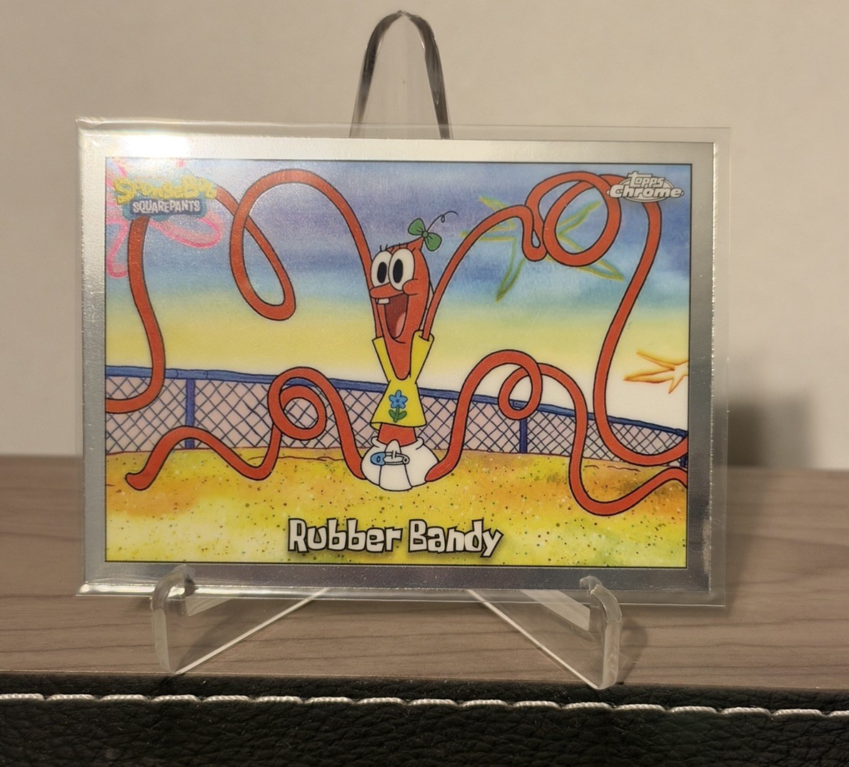2025 Topps Chrome SpongeBob SquarePants 25° anniversario #140 Rubber Bandy card