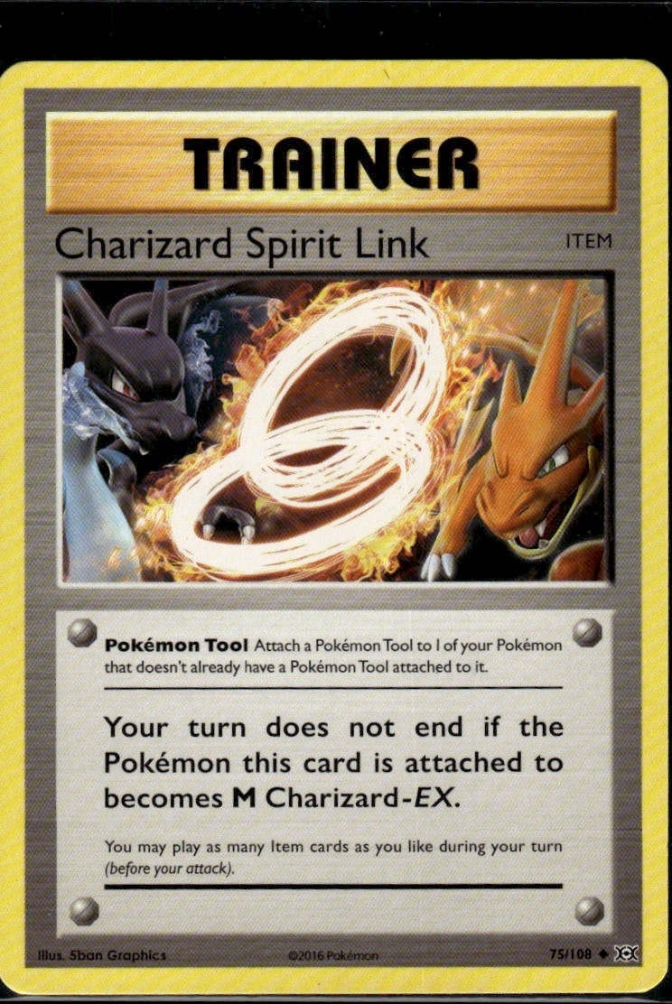 Charizard Spirit Link Uncommon XY Evolutions 75/108 Tool Pokemon Card