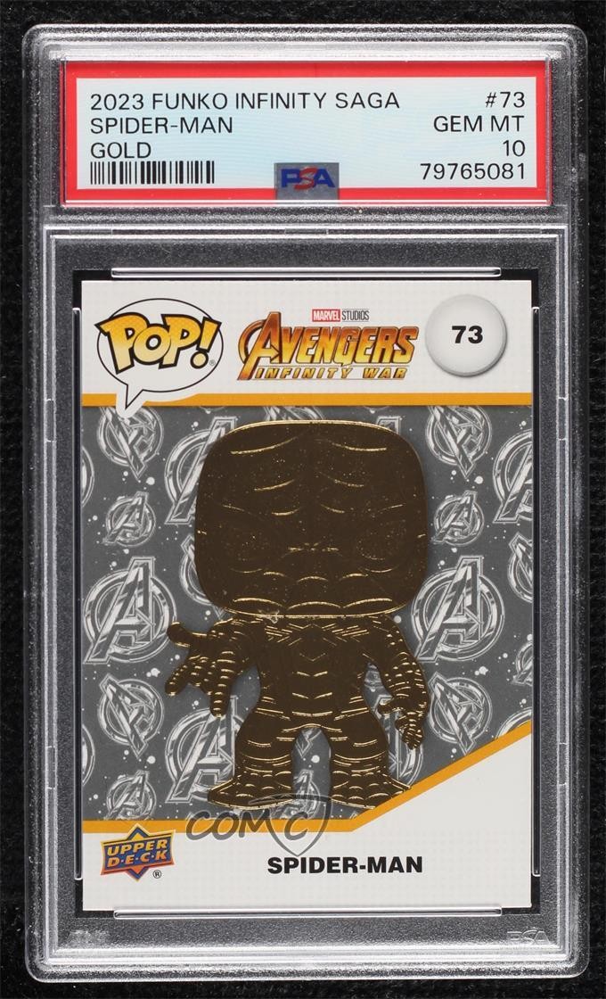 2023 Funko Pop Marvel Infinity Saga Gold Spider-Man #73 PSA 10 GEM MT 00ur