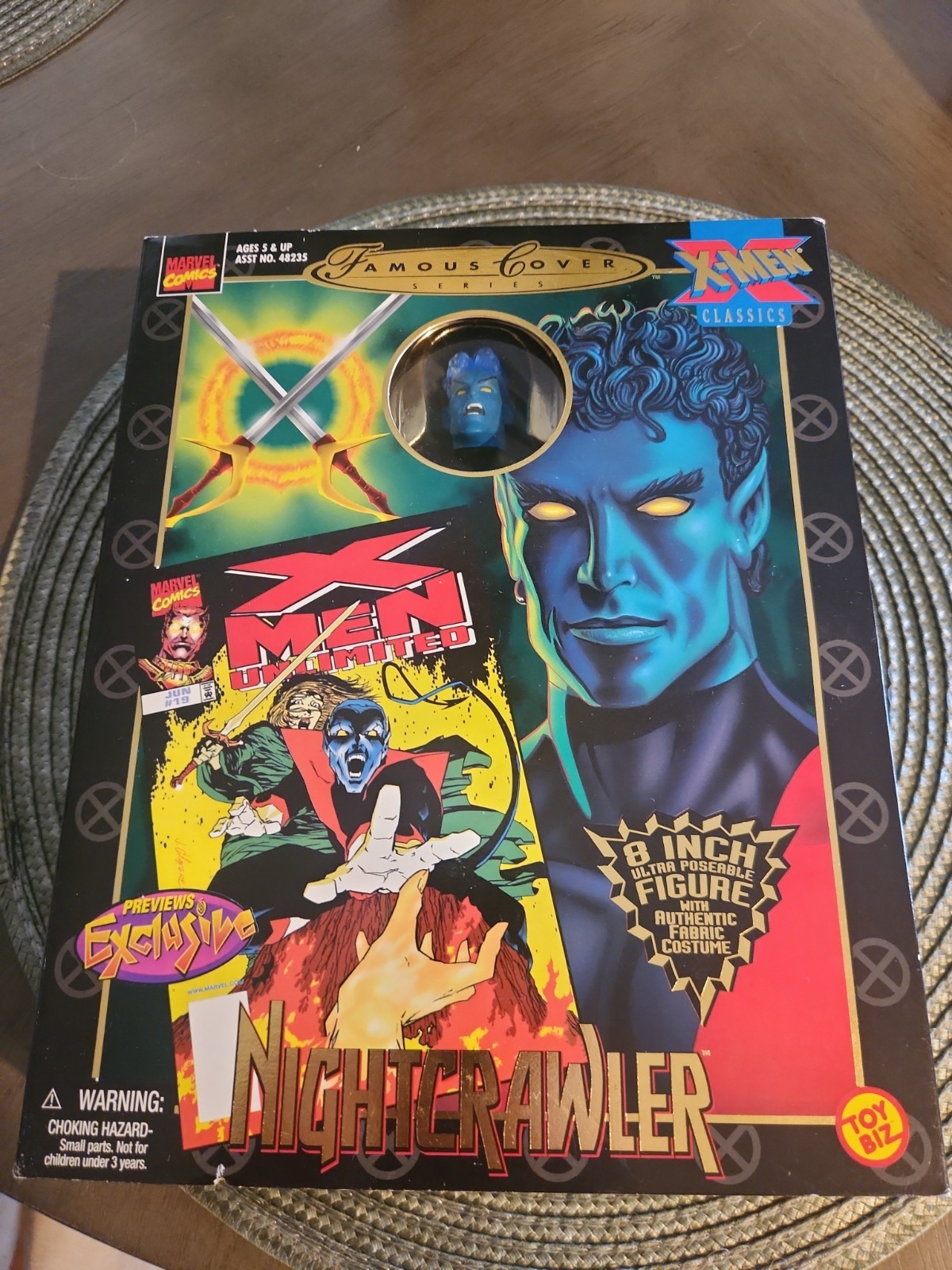 Vtg 1998 Toybiz MARVEL Comics FAMOUS COVERS NIGHTCRAWLER 8" Action Figure RARE