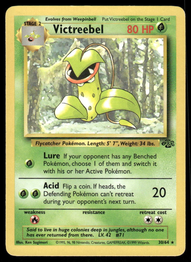 Pokemon Cards Victreebel 30/64 Unlimited Jungle Rare LP