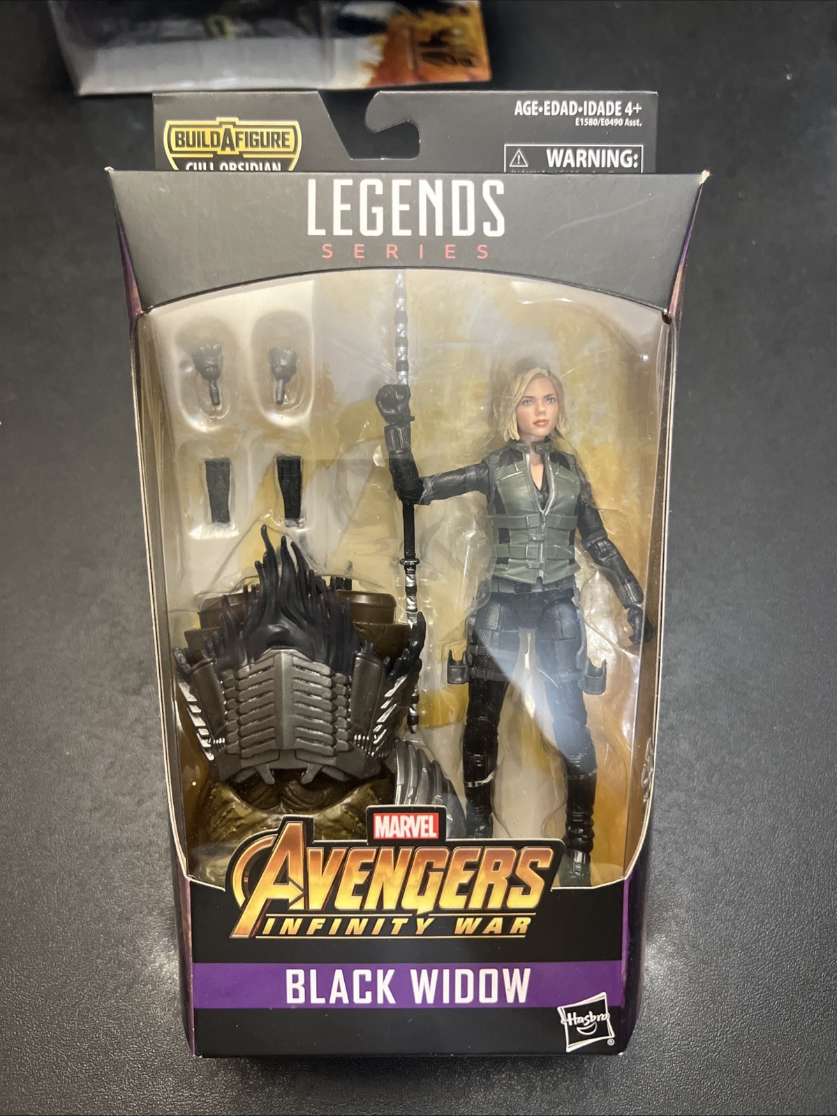 Hasbro Marvel Legends 6” Vedova Nera Abbattimento Ossidiana BAF Nuovo Con Scatola