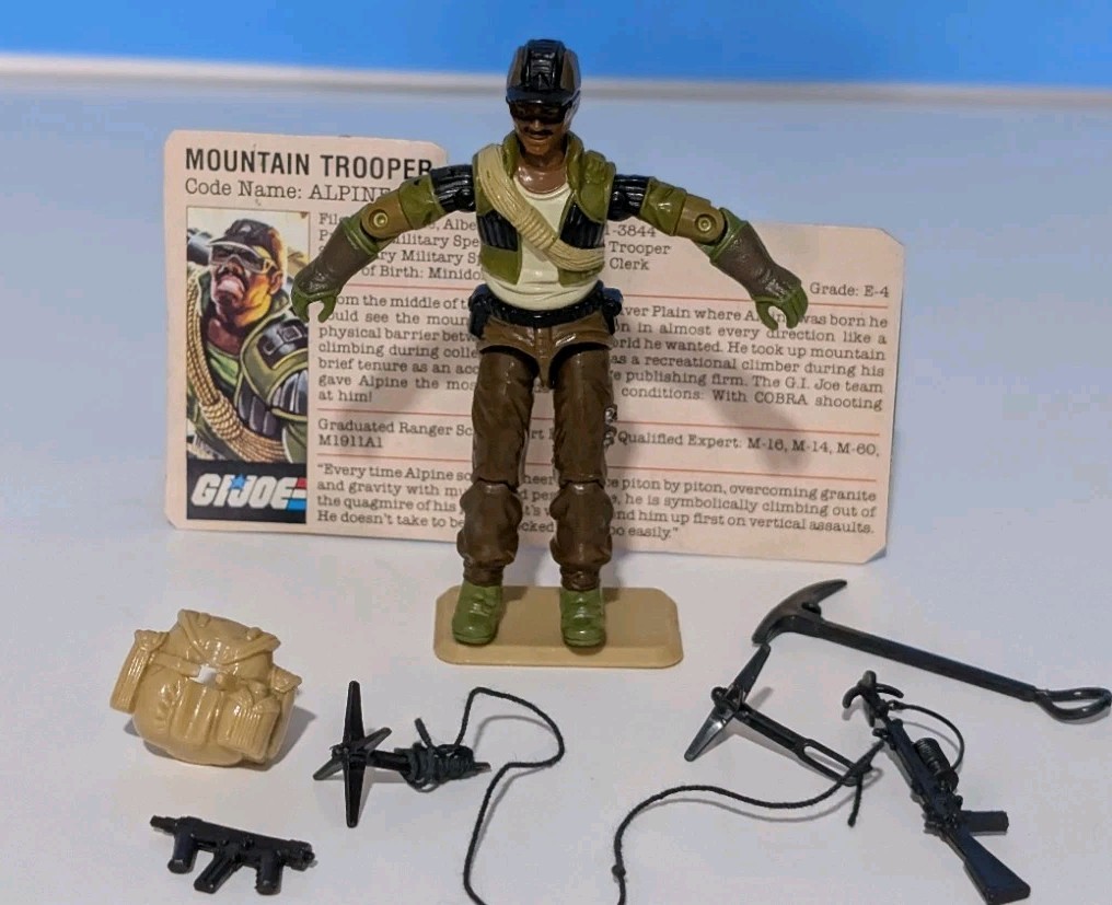 Figurina Montagna Alpina Gi Joe Hasbro 1985 schedario vintage ARAH completa