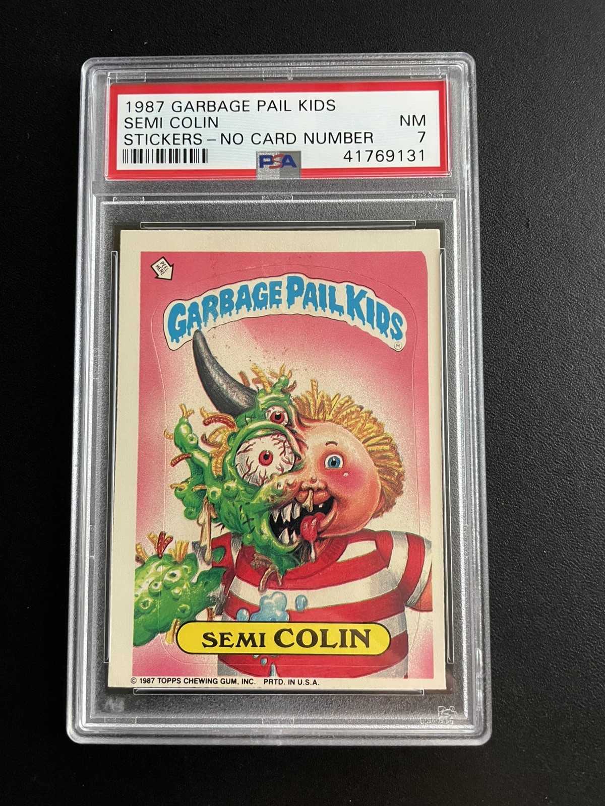 355b Semi Colin PSA 7 Nessun Numero Errore 1987 Serie 9 Spazzatura Secchio Bambini Near Mint