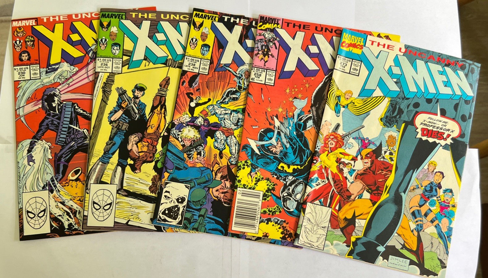 Uncanny X-Men: Lotto di 5, quasi nuovi - #230, 236, 238, 258 (Edicola Var), 273-spedizione gratuita