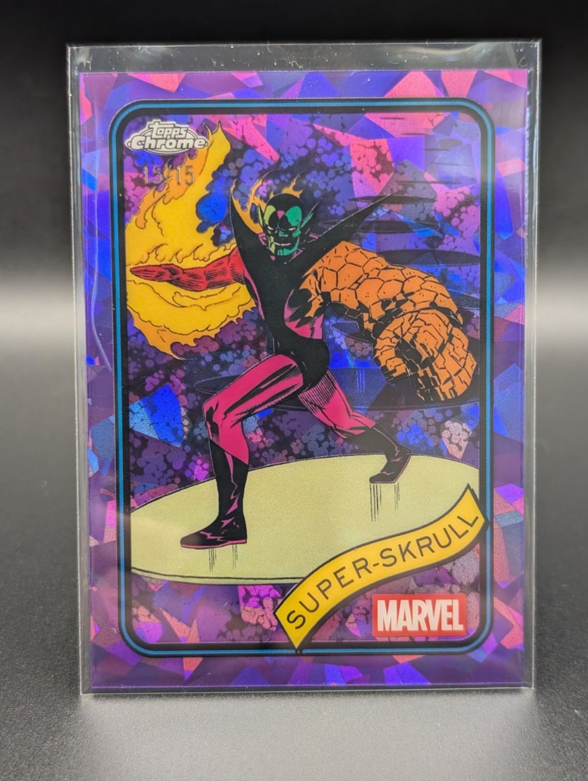 2025 Topps Chrome Marvel Sapphire SUPER-SKRULL Viola 15/15 Omega!