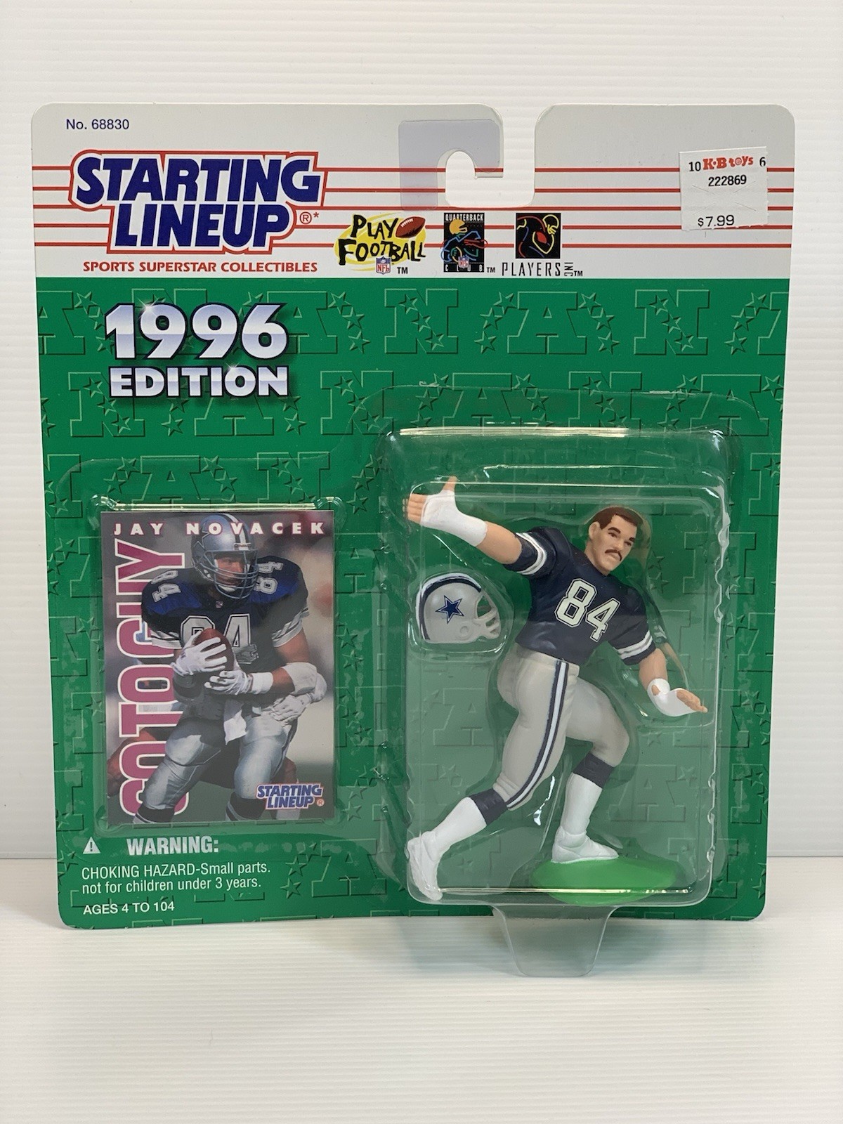 Figurina Kenner Starting Lineup JAY NOVACEK 1996 - Cowboys 84 - NUOVA sigillata 