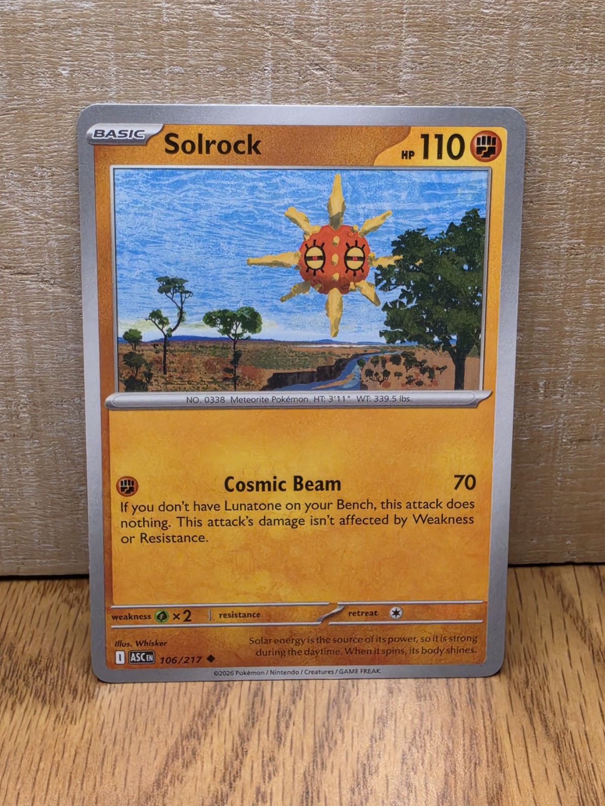 Solrock 106/217 Eroi Ascesi Carta Pokémon Non Holo Non Comune TCG
