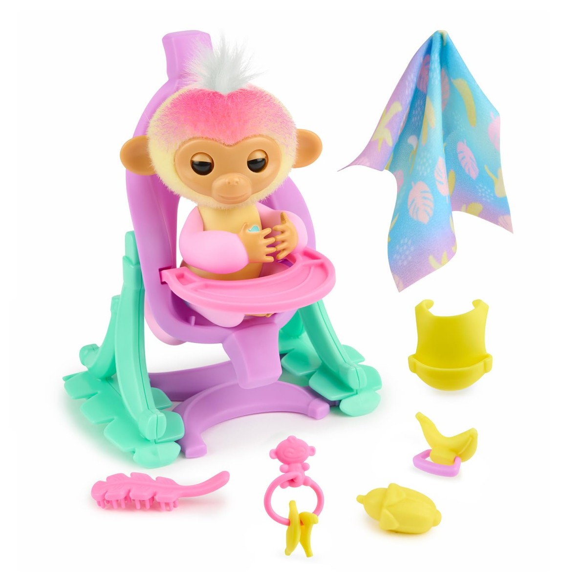 Fingerlings 2023 Interactive Baby Monkey Nursery Playset – Jas with 2-in-1 Cradl