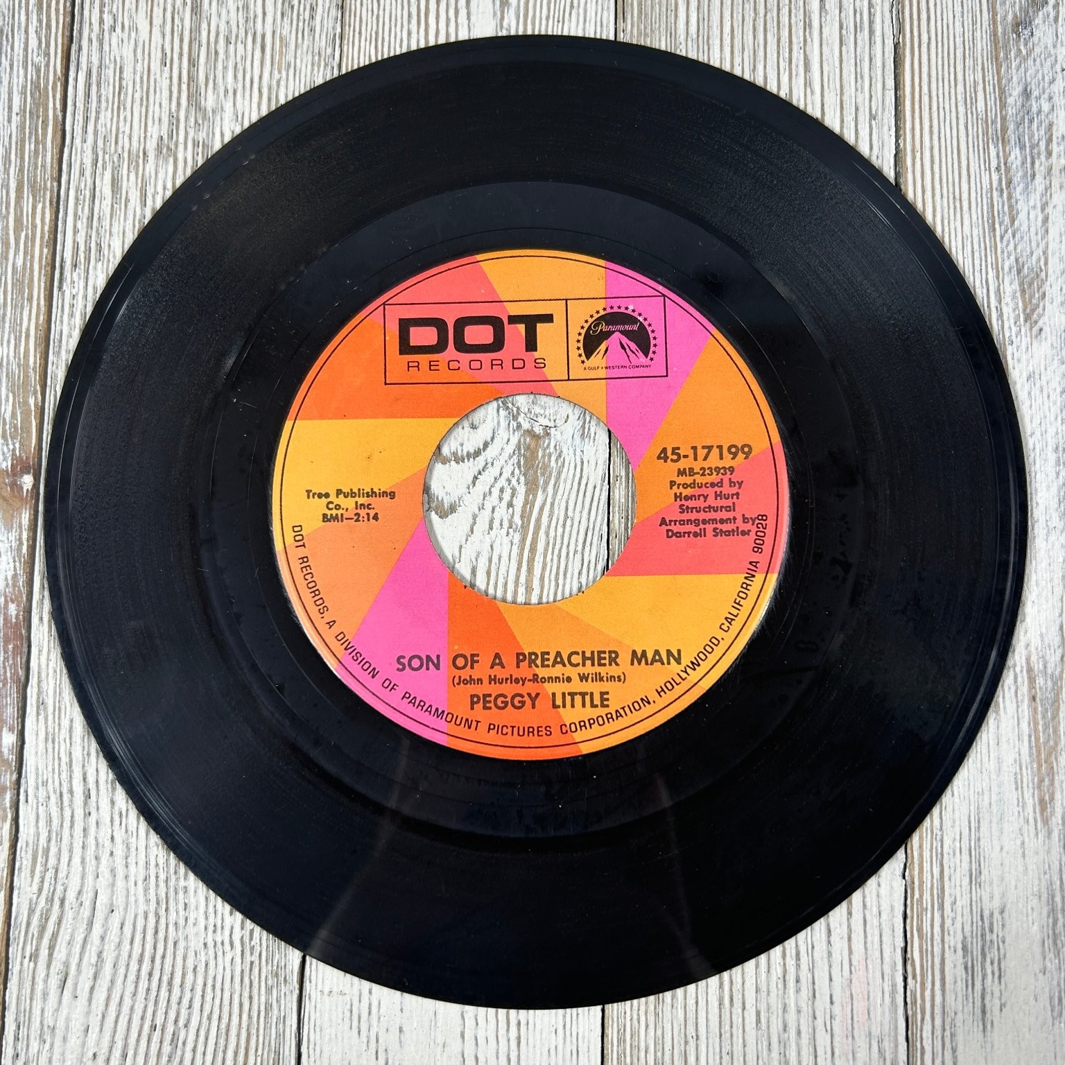 Peggy Little - Son Of A Preacher Man 7" Single 1969 Dot Records Soul Pop 45 RPM