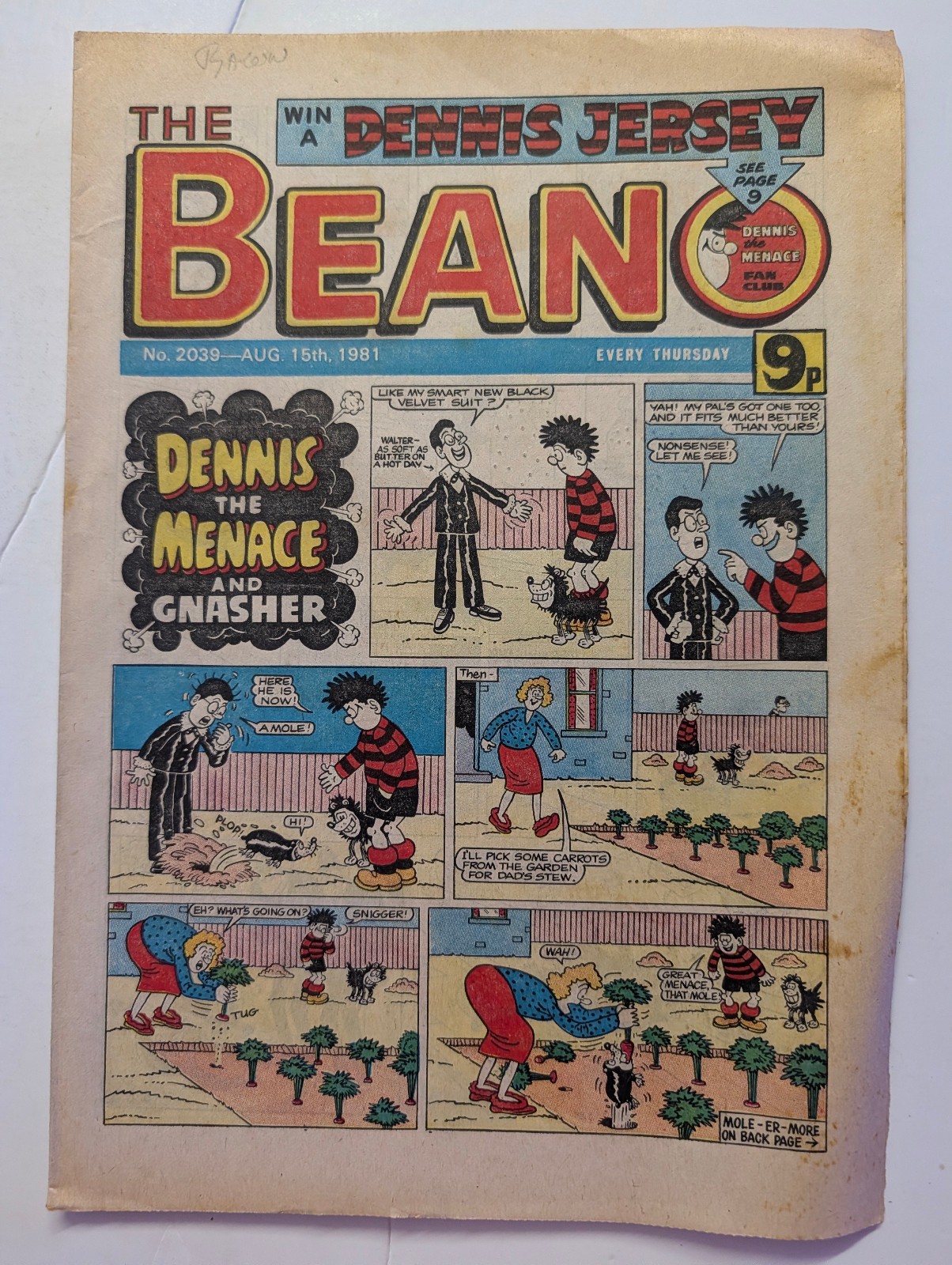 Beano Comic No 2039, August 15th 1981.