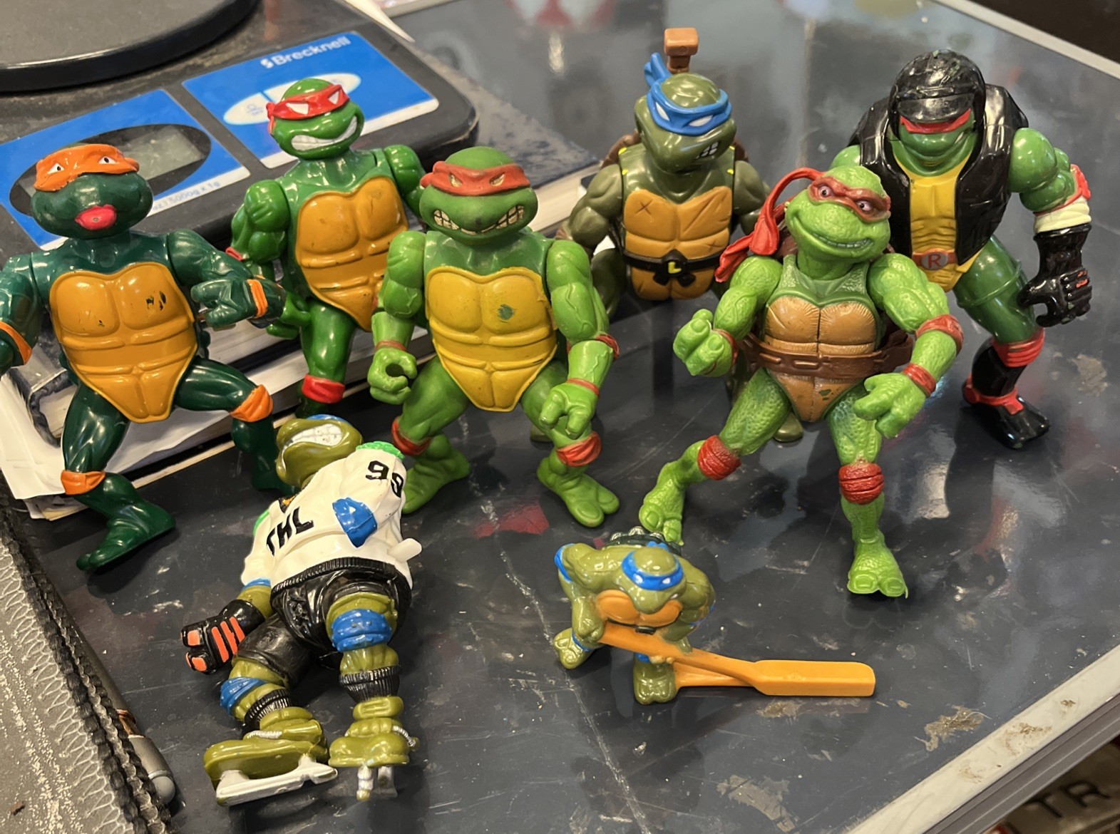 Lotto di 8 action figure vintage TMNT Teenage Mutant Ninja Turtles anni 80 (V)