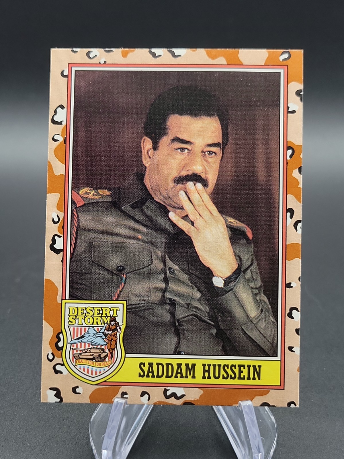 1991 Topps Desert Storm #189 Saddam Hussein come nuova Rookie Card RC Iraq