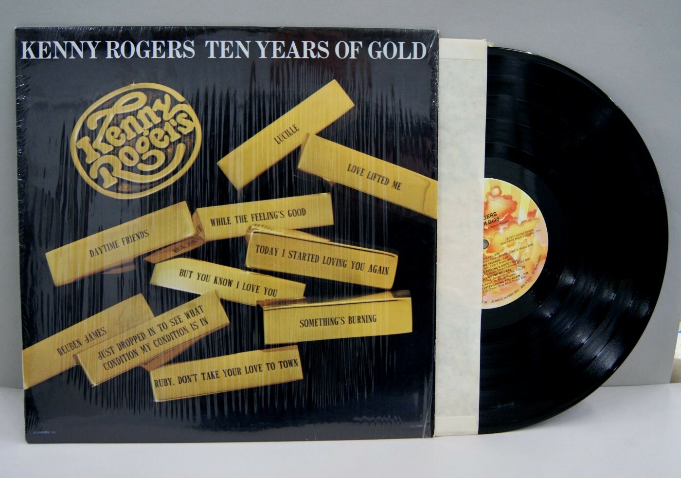 Kenny Rogers 'Ten Years of Gold' Original LP Vinyl, w/ SHRINK, EX/EX R-0349