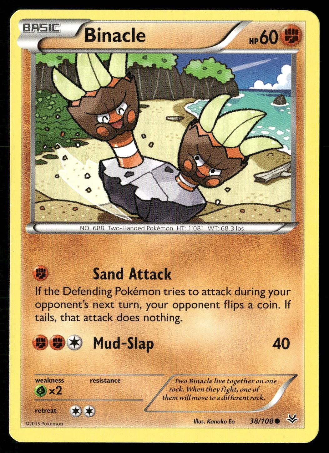 Pokemon Cieli Ruggenti Comuni Binacle 38/108 giocato moderatamente