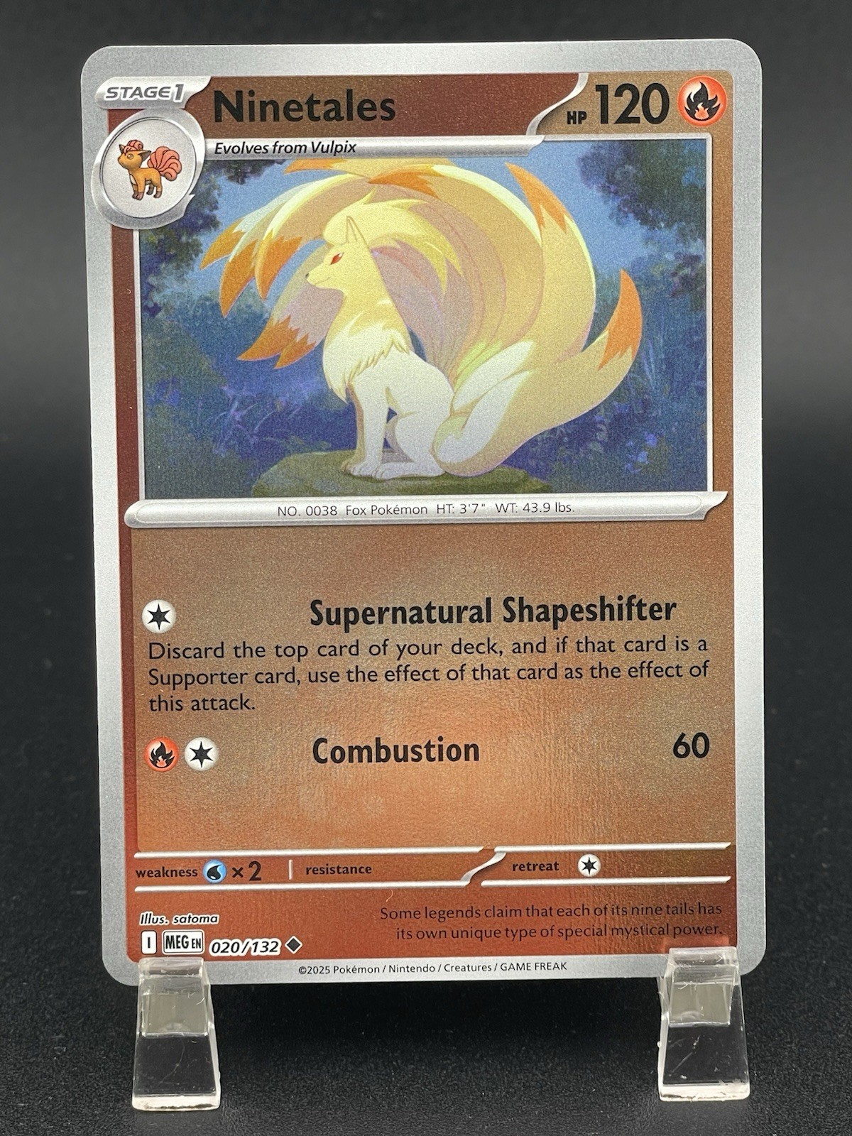 Ninetales - 020/132 - Mega Evolution - Contenitore per carte Holo inverso non comune - 2428