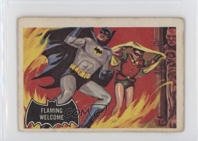 1966 A&BC Batman Pipistrello Nero Batman Robin Flaming Benvenuto #51 04le