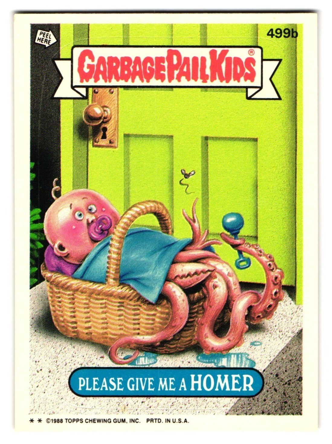 Baby Please Give Me A HOMER GPK Garbage Pail Kids 1988 Original Series 12 #499b