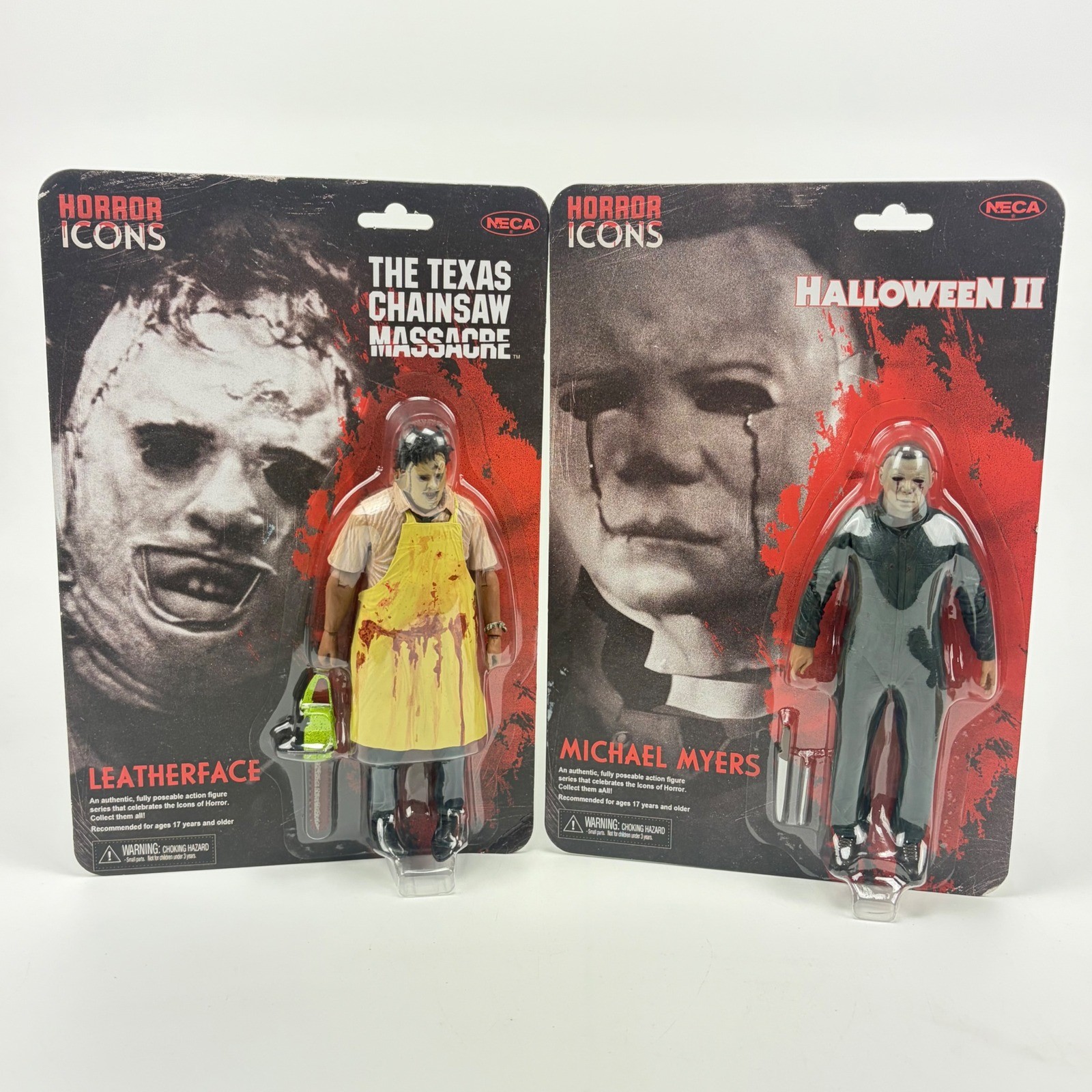 Set action figure NECA Horror Icons Leatherface & Michael Myers Halloween II TCM
