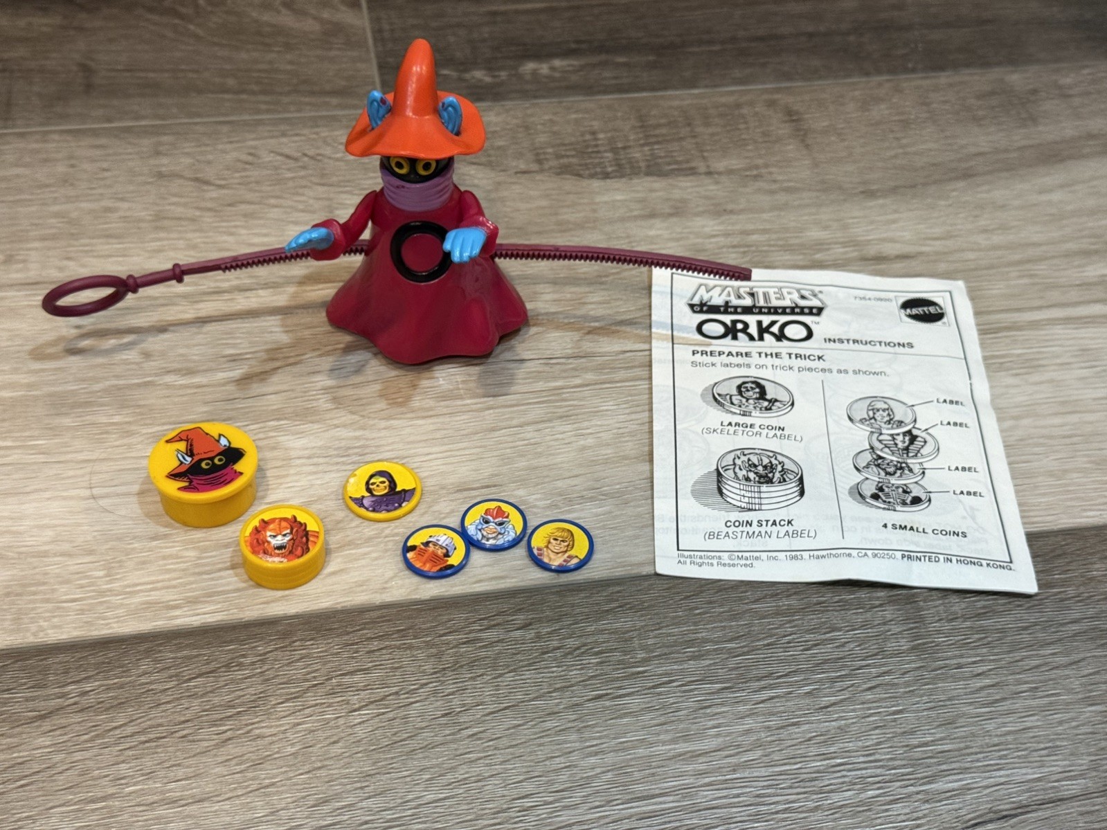1983 ORKO & MAGIC TRICK VINTAGE MOTU MASTERS OF THE UNIVERSE ORIGINALE MATTEL