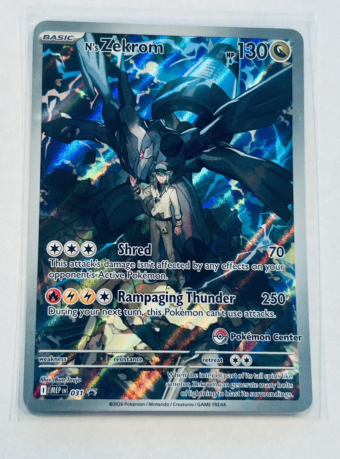 N's Zekrom 031 Pokemon Center Exclusive Stamp Mega Evolution Promo 2026 NM