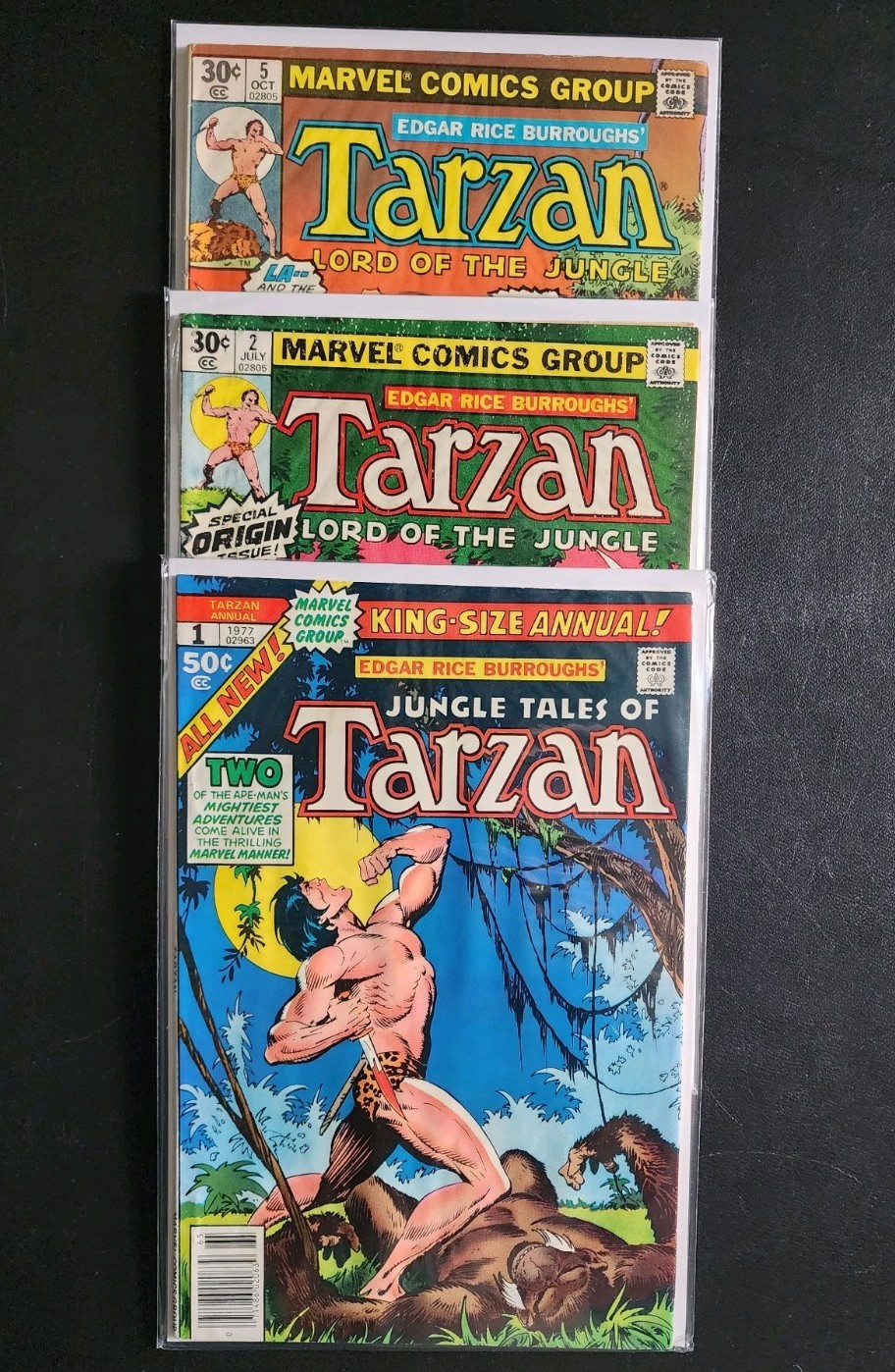 Marvel Jungle Tales of Tarzan King-Size Annual #1 e Tarzan #2 e #3 Burroughs