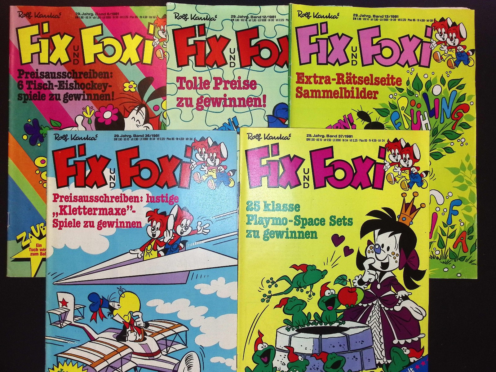 Fix und Foxi - 5 fascicoli - 1981 (# 6, 12, 13, 36, 37) - Rolf Kauka Editore
