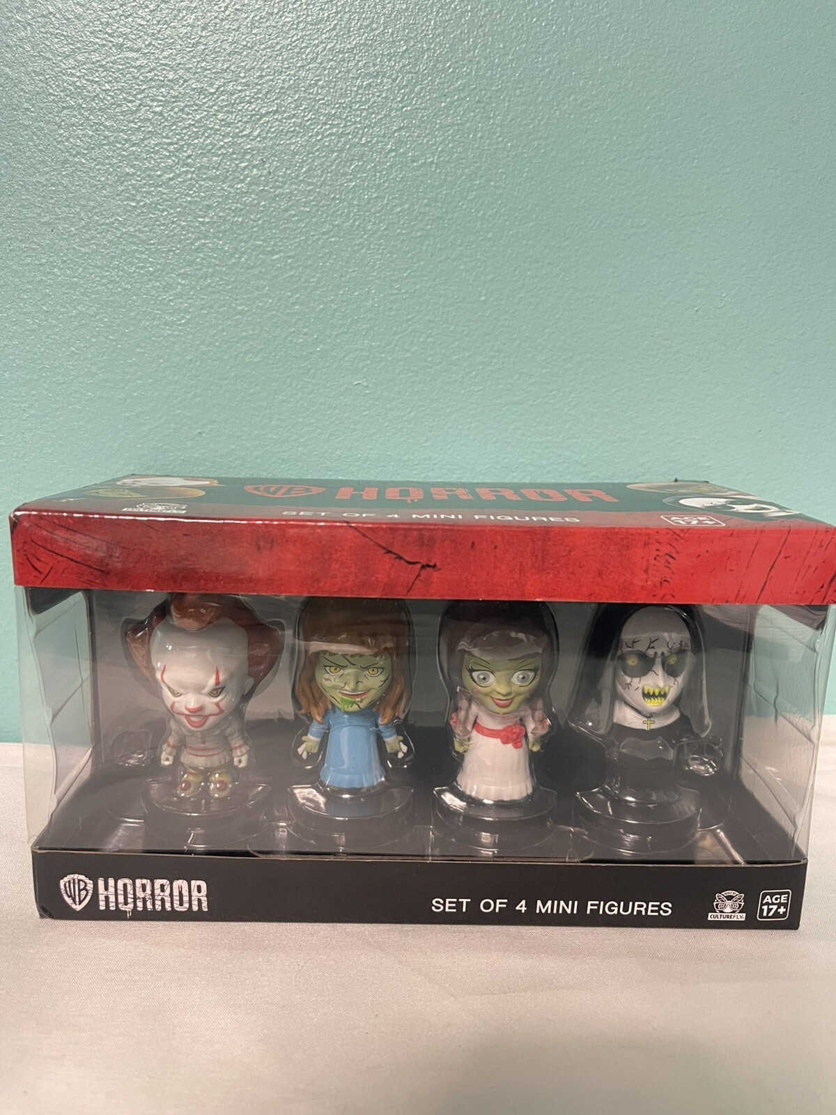 CultureFLY WB Horror Set di 4 Mini Figure IT, L'esorcista, Annabelle, la suora