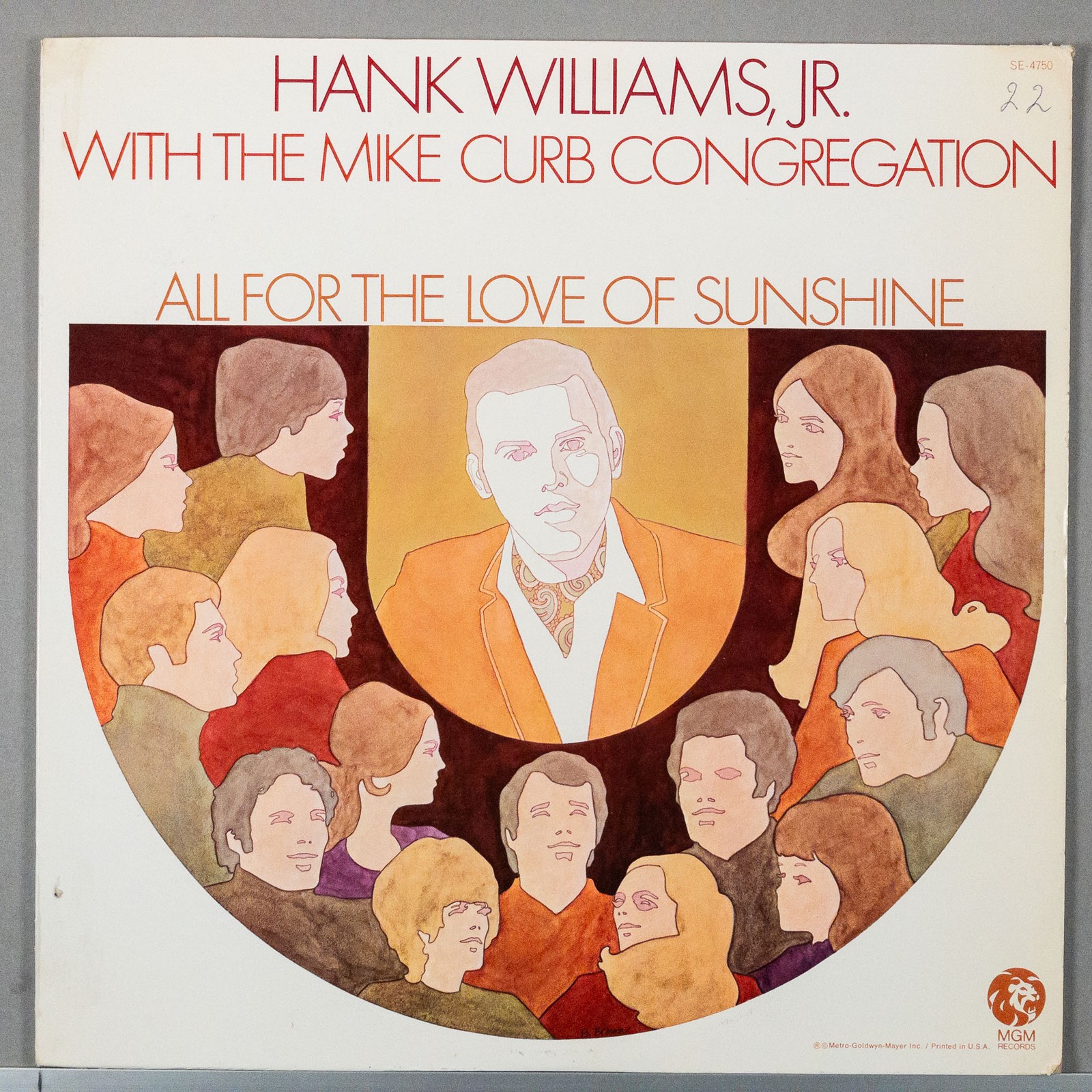 HANK WILLIAMS JR. All for the Love of Sunshine 1970 LP Vinyl : EX/VG+ SE-4750