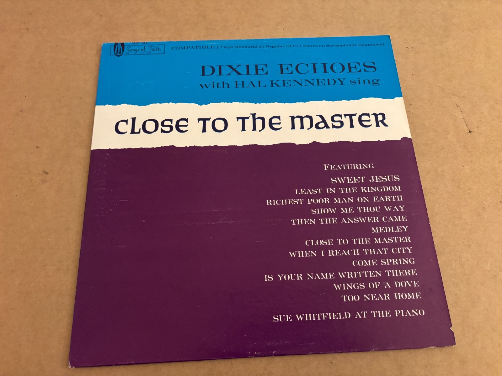 The Dixie Echoes with Hal Kennedy Sing Close To The Master Songs of Faith LP