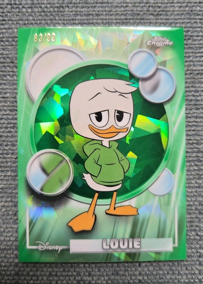 2026 Topps Disney Cromo Zaffiro Louie /99 Zaffiro Verde