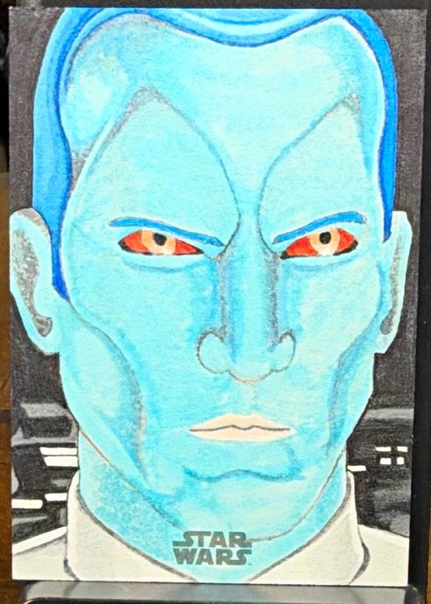 2022 TOPPS STAR WARS GALAXY GRAND ADMIRAL THRAWN SKETCH KEVIN B CLEVELAND AHSOKA