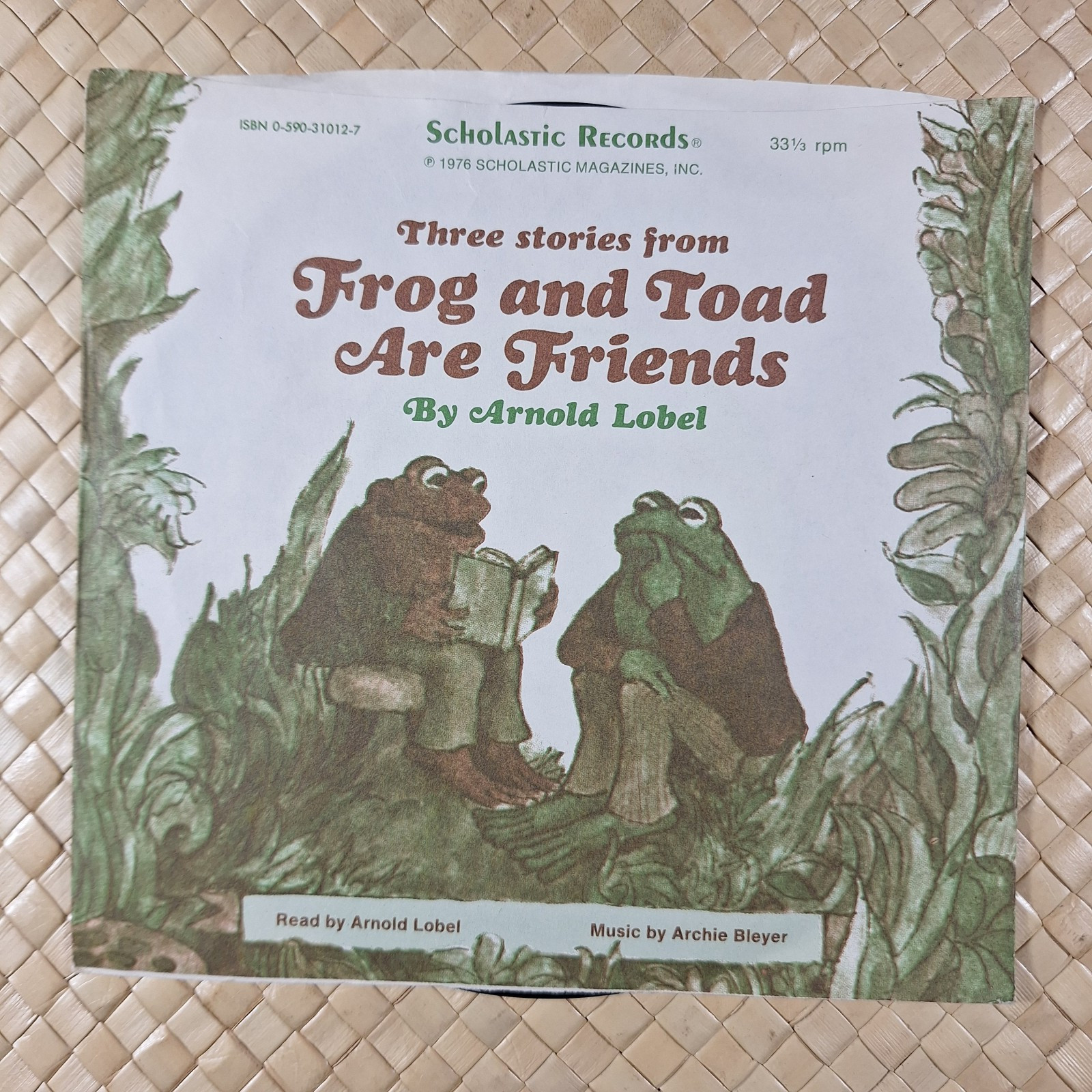 Frog and Toad Are Friends Arnold Lobel Scholastic 7" Record 33 RPM 1976