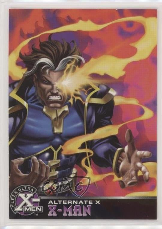 1995 Fleer Ultra Marvel X-Men All-Chromium Alternate-X Embossed X-Man #6 0b7o